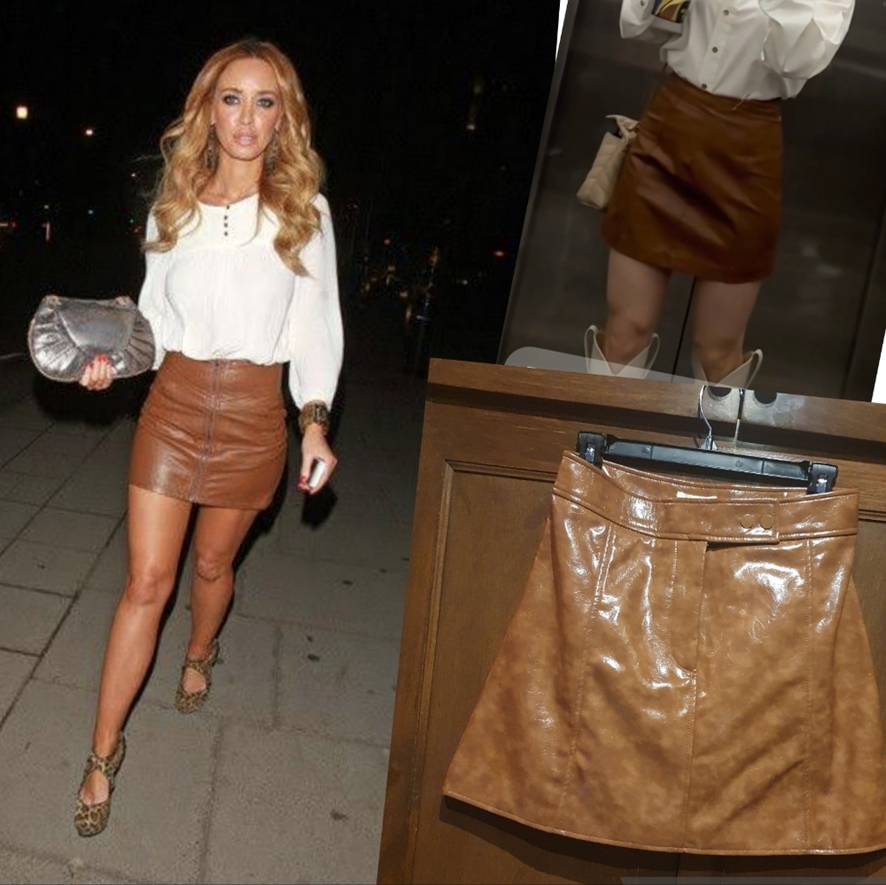 New H&M Vegan Leather Skirt